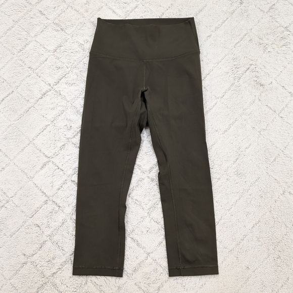 Lululemon Leggings Womens 6 Green Olive Wunder Under Hi-Rise Crop Luxtreme 21” - Picture 1 of 8